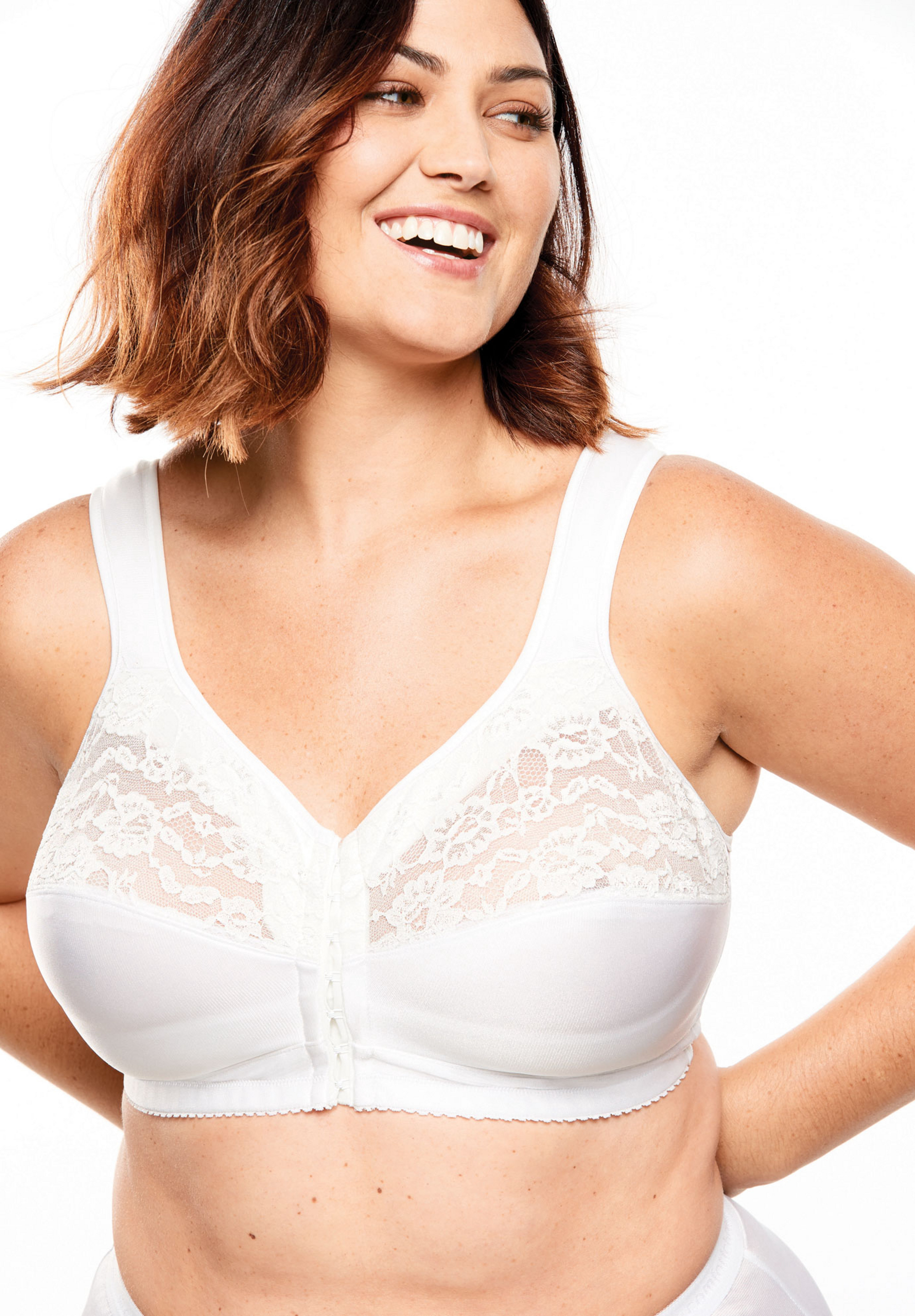 Comfort Choice Women's Plus Size Easy Enhancer Front-Close Wireless Bra