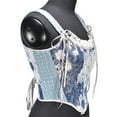 thumbnail image 6 of Lovskoo 2024 Womens Vintage 1920S Renaissance Corset Tops Lace Trim Tie Shoulder Floral Camisole Crop Tops Halloween Cosplay Overbust Corset Bustier Tops Blue, 6 of 8