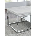 thumbnail image 5 of Steve Silver Aston Indoor 26"H Modern Genuine Marble Top End Table with Shelf, White, 5 of 6