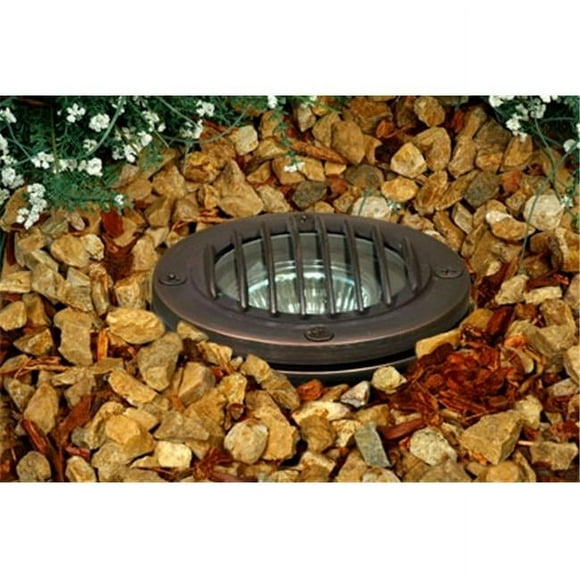 Dabmar Lighting LV24-WBS Solid Brass In-Ground Well Light with Grill, Weathered Brass