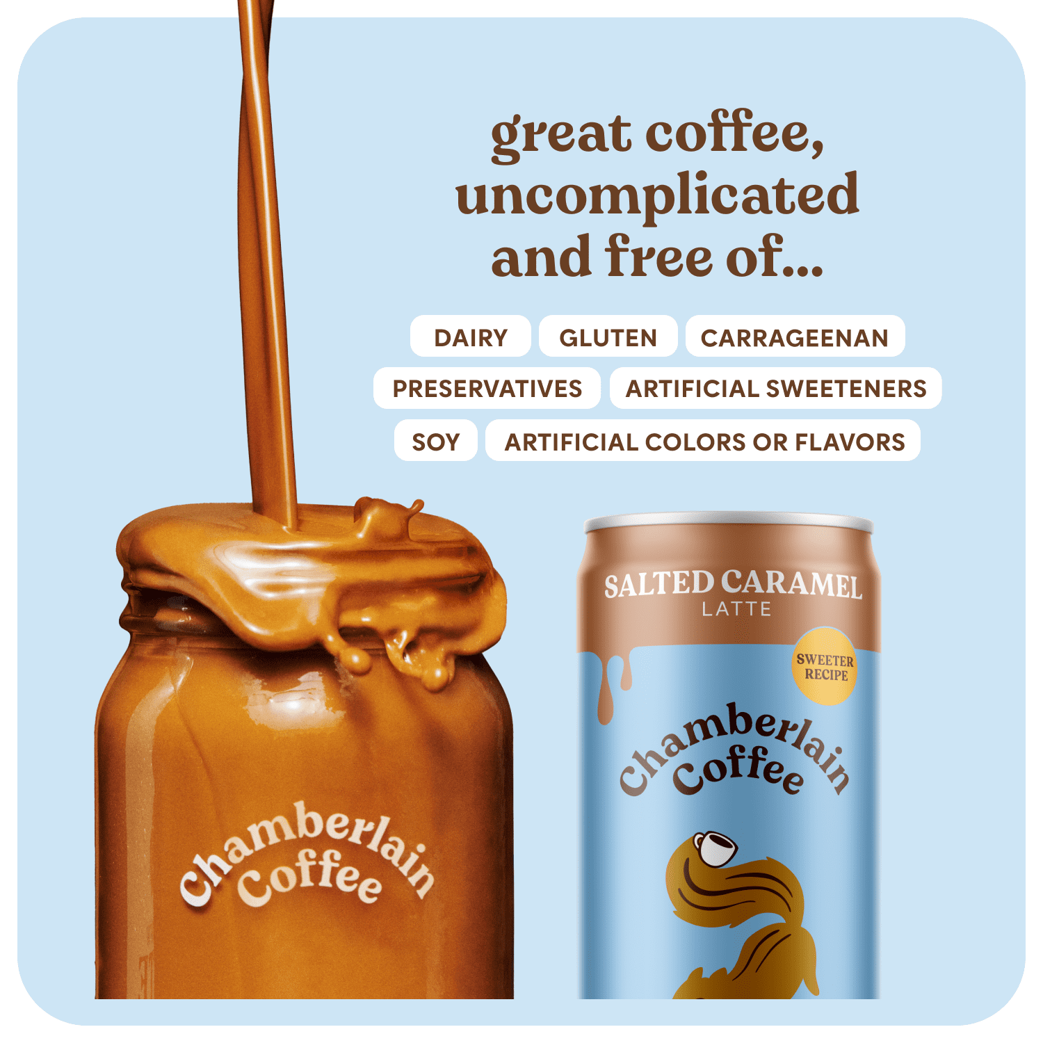 Chamberlain Coffee Salted Caramel Oat Milk Latte, 11 fl oz Can (Shelf Stable)