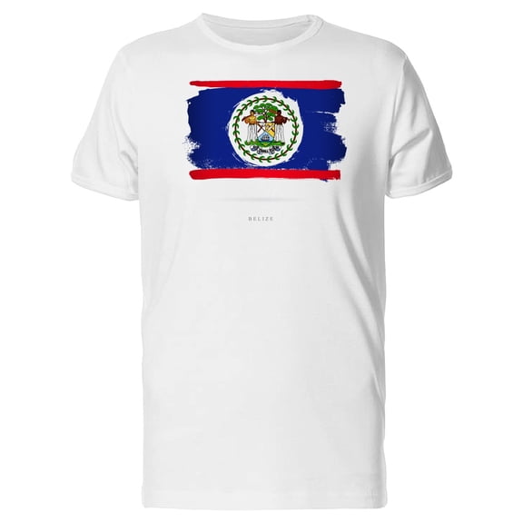 Grunge Watercolor Flag Of Belize T-Shirt Men -Image by Shutterstock, Male 3X-Large