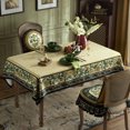 thumbnail image 4 of American Retro Tablecloths Luxury Cotton Linen Table Cloth Coffee Table High-quality Wedding Waterproof Rectangular Table Cover (A,140x100cm 1pcs), 4 of 6