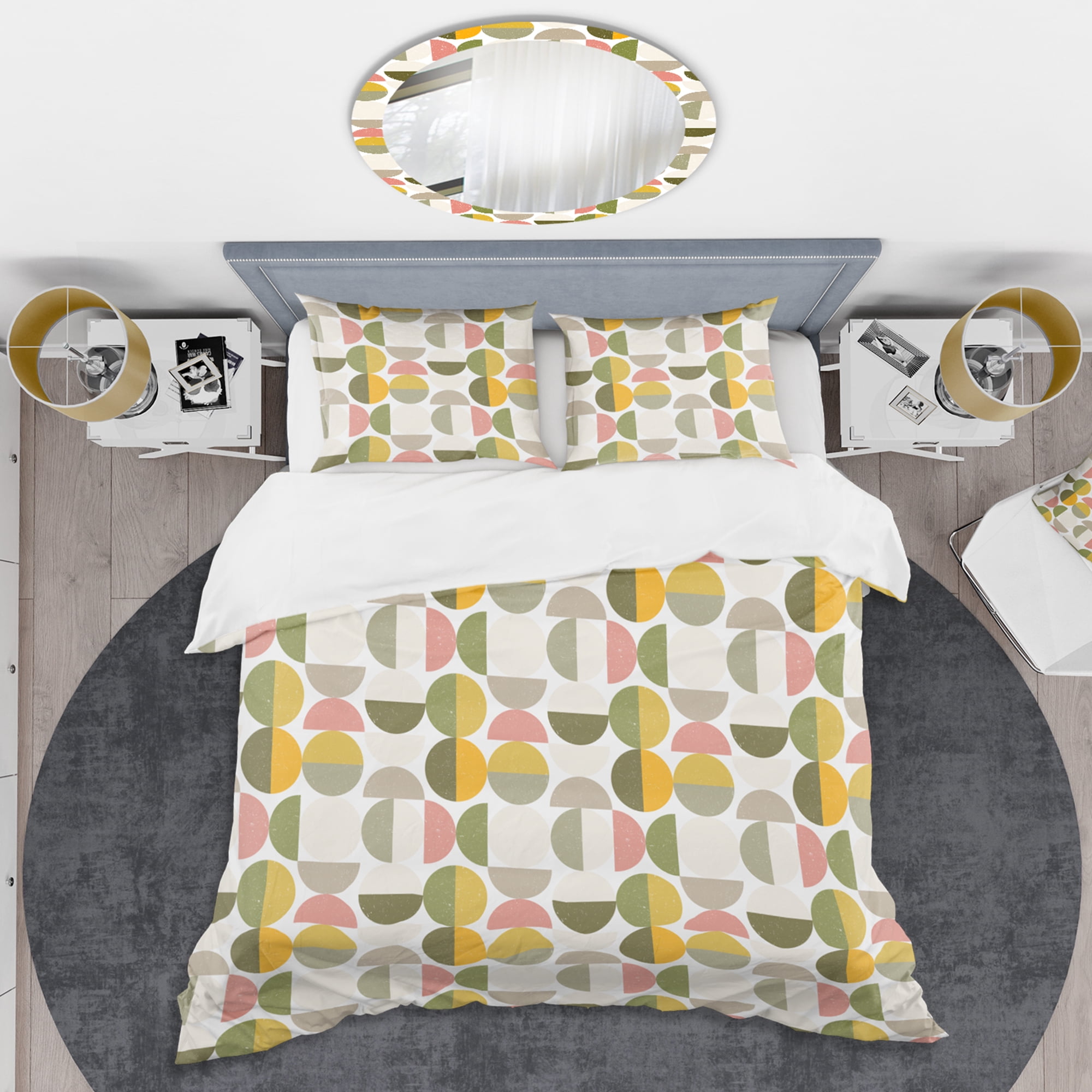Designart 'Vintage Circular Design I' Mid-Century Modern Duvet Cover Set