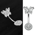 thumbnail image 2 of Bague Nombril Ronde Papillon Strass Anneau Corporel en Acier Inoxydable Bague de Ventre, 2 of 10