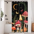 thumbnail image 2 of Stall Mushroom Shower Curtain Set Black and Red Floral Butterfly Waterproof Fabric Bathroom Shower Curtains Aesthetic Moon Flower Plant Bath Curtain Decor Without Hooks (36'''' × 72'''', Black), 2 of 6