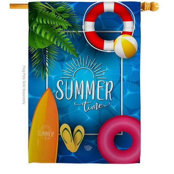 Ornament Collection H192347-BO Summer Chilling Summertime Fun & Sun 28 x 40 in. Double-Sided Decorative Vertical House Flags for Decoration Banner Garden Yard Gift