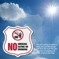 thumbnail image 5 of No Smoking Shield Sign No Smoking Eating Or Drinking (2 Pack) 18 inch X 18 inch Shield Shaped Heavy Duty 3.2 mil Vinyl Decals Weather Resistant, UV Protected for Workplace Made in the, 5 of 6