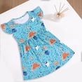 thumbnail image 2 of xfsWaSs Toddler Girls Dresses Ruffle Sleeve Casual Dress Cartoon Printed Summer Sundress Little Kids Lightweight Beach Dress 3-4 Years, 2 of 3
