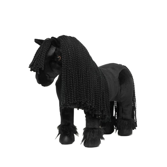 LeMieux Toy Pony Spike - Stunning Black Friesian - Includes Navy Branded Carry Rug - Suitable for Ages 3 