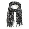 thumbnail image 3 of Scarfand's Lightweight Metallic Leopard Print Scarf Wrap Shawl (Gray), 3 of 4