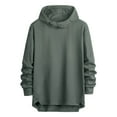 thumbnail image 2 of Momasggi Hoodie for Men Trendy Solid Color Long Sleeve Hooded Sweatshirt Loose Casual Asymmetrical Hem Drawstring Hoodies Fall Winter Pullover Tops Mint Green 2XL, 2 of 4