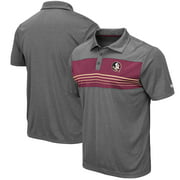 Men's Colosseum Heathered Charcoal Florida State Seminoles Smithers Polo