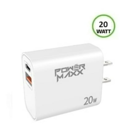 For Samsung Galaxy M54 White 20W Fast Home Wall Travel Charger PD & USB-A - Wall Home Charger Only