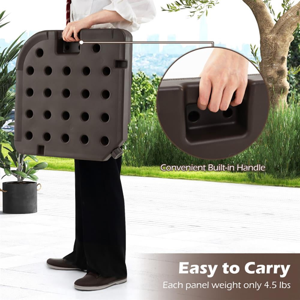 GVN Patio Umbrella Base,Outdoor Umbrella Stand,20 Inch Patio Offset Water Filled Plate Umbrella Base Sand-Coffee