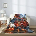 thumbnail image 2 of Throw Blanket for Couch Sofa and Bed, Halloween Pets Pumpkins Super Soft Plush Throw Blanket, Fuzzy Cuteness Comfy Warm Washable Flannel Blanket & Throws for All Season, 2 of 5