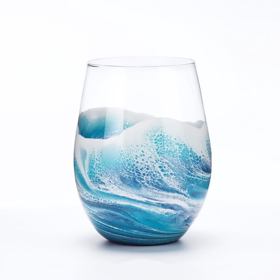 INS Style Resin Ocean Handmade Glass Simple Wine Glass Water Cup Bar Wineware