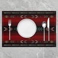 thumbnail image 2 of 18"x12" Southwest Native Design Placemats Set of 4 Girls Southwestern Geometric Table Place Mats,Tribal Placemat for Kitchen Dining Table Decor Indoor Outdoor Red Green, 2 of 4
