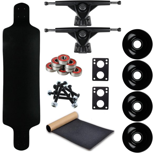 Moose Longboard Complete 10 Pouces x 39.8 Pouces à Abattant Noir