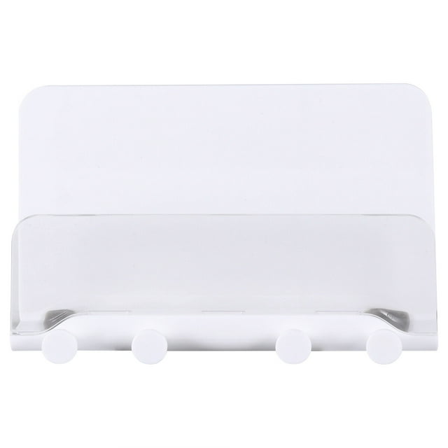 MasteelfCA 1pc Multifunctional Wall-mounted Phone Rack Mobile Phone Holder Key Hanger Wall Rack for Home (White)