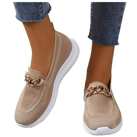 Orthopedic Shoes for Women Knitted Loafers Slip on Arch Support Breathable Lightweight Walking Shoes Clearance Sale