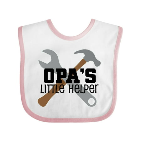 

Inktastic Opa Little Helper Grandkid Gift Gift Baby Boy Bib