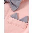thumbnail image 4 of CARETOO Baby Boy Clothes Suit 0-24M Formal Short Sleeve Dress Shirt Suspender Pants Hat Bowtie Set, 4 of 12