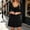 Black, variant on Casual Dresses for Women Tie Neck 3/4 Sleeve Plain Loose Knit Ruffle Mini Dresses