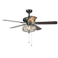 thumbnail image 4 of Warehouse of Tiffany Chrysaor II 1-Light Crystal 5-blade 52-inch Pear Black Ceiling Fan, 4 of 5