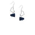 thumbnail image 2 of Delight Jewelry Silvertone Small Navy Blue Megaphone Open Heart French Earrings, 2 of 4