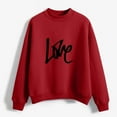 thumbnail image 4 of CEHVOM Femmes Mode Décontractée Imprimé Col Rond Ample Manches Longues Hauts Courts Blouse Chandails Sans Capuche Liquidation, 4 of 5