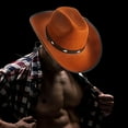 thumbnail image 4 of Sombrero de vaquero jinwen Fieltro Marrón, 4 of 8