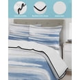 thumbnail image 4 of Quilts Twin XL Size, Blue Grey Ombre Soft Comforter Bedding Set for Bed, Abstract Art Oil Painting Modern Lightweight Quilted Bedspread with Pillow Cover(2 Pieces) for All Season, 68x98 Inch, 4 of 6