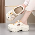 thumbnail image 1 of Zapatos de mujer con suela gruesa y agujeros crecientes, bonitos accesorios de dibujos animados para verano, zapatillas con agujeros, sandalias de playa antideslizantes, para uso exterior, 1 of 5