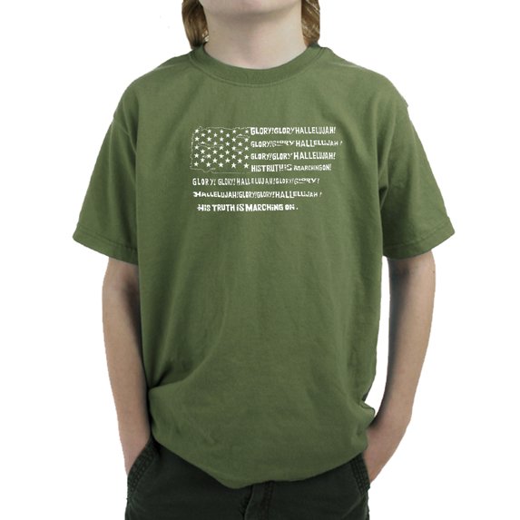 Boy's Word Art T-shirt - Glory Hallelujah Flag