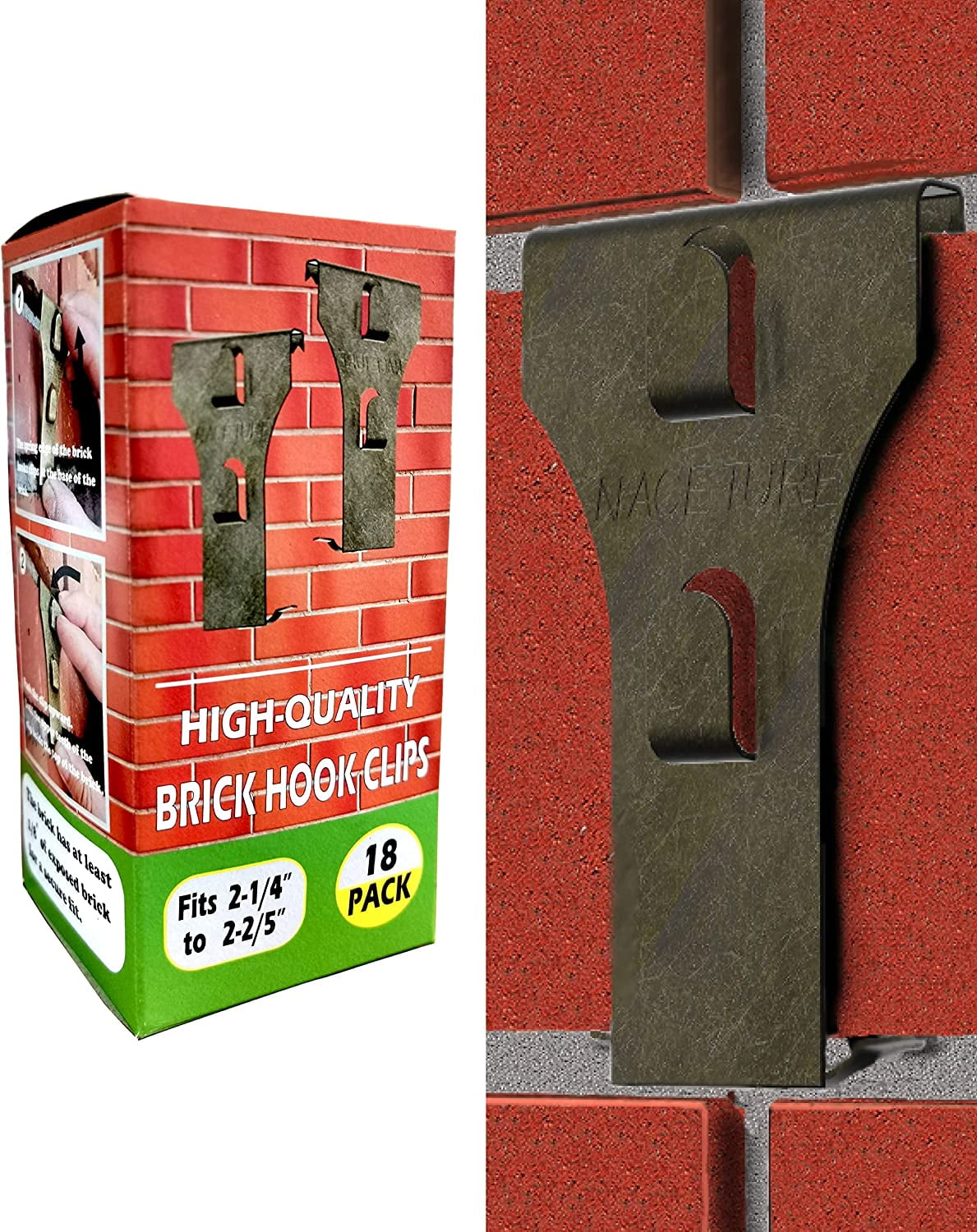 Brick Hook Clips 18 Pack Bricks Hook Clip for Hanging Outdoors Wall