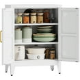 thumbnail image 5 of JHYKFG 32"Metal Pantry Storage Cabinet,Freestanding Sideboard with 2 Adjustable Shelves for Small Spaces, Living Room, Hallway, Dining Room,White, 5 of 13