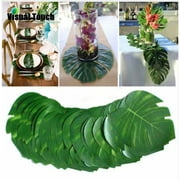 24pcs Tropical Leaves Cloth Artificial Palm Leaves Large 14" Size Birthday Home Party Wedding Baby Shower Event Decoration
