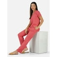 thumbnail image 6 of Stylore Two Piece Pajamas Set Soft Short-Sleeve Top Pants Loungewear Red L, 6 of 6
