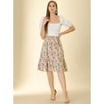thumbnail image 3 of Falda Midi Floral Allegra K con Volantes para Mujer Multicolor M, 3 of 6