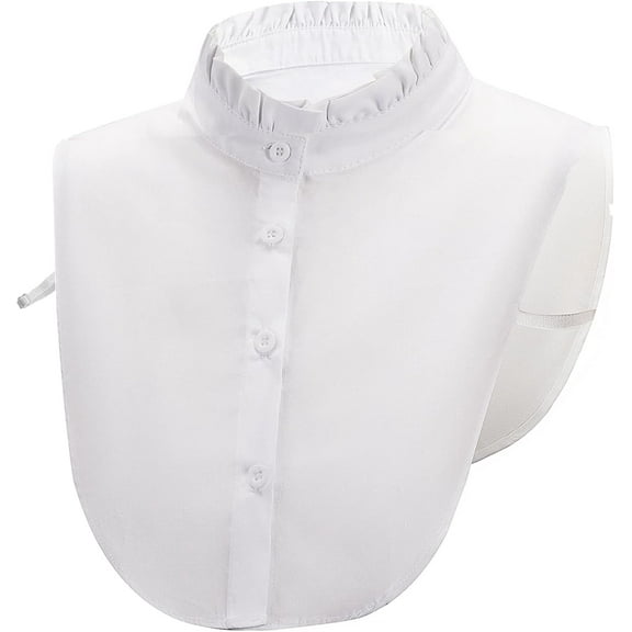 Camicover Simple Ruffles Fake Collar Detachable Dickey Collar Clothes Accessory (White)