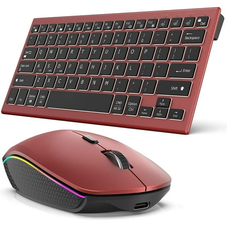 Wireless Bluetooth Aluminum Keyboard Multi-Device Rechargeable Illuminated Full Size Computer Backlight Keyboard Mouse Set