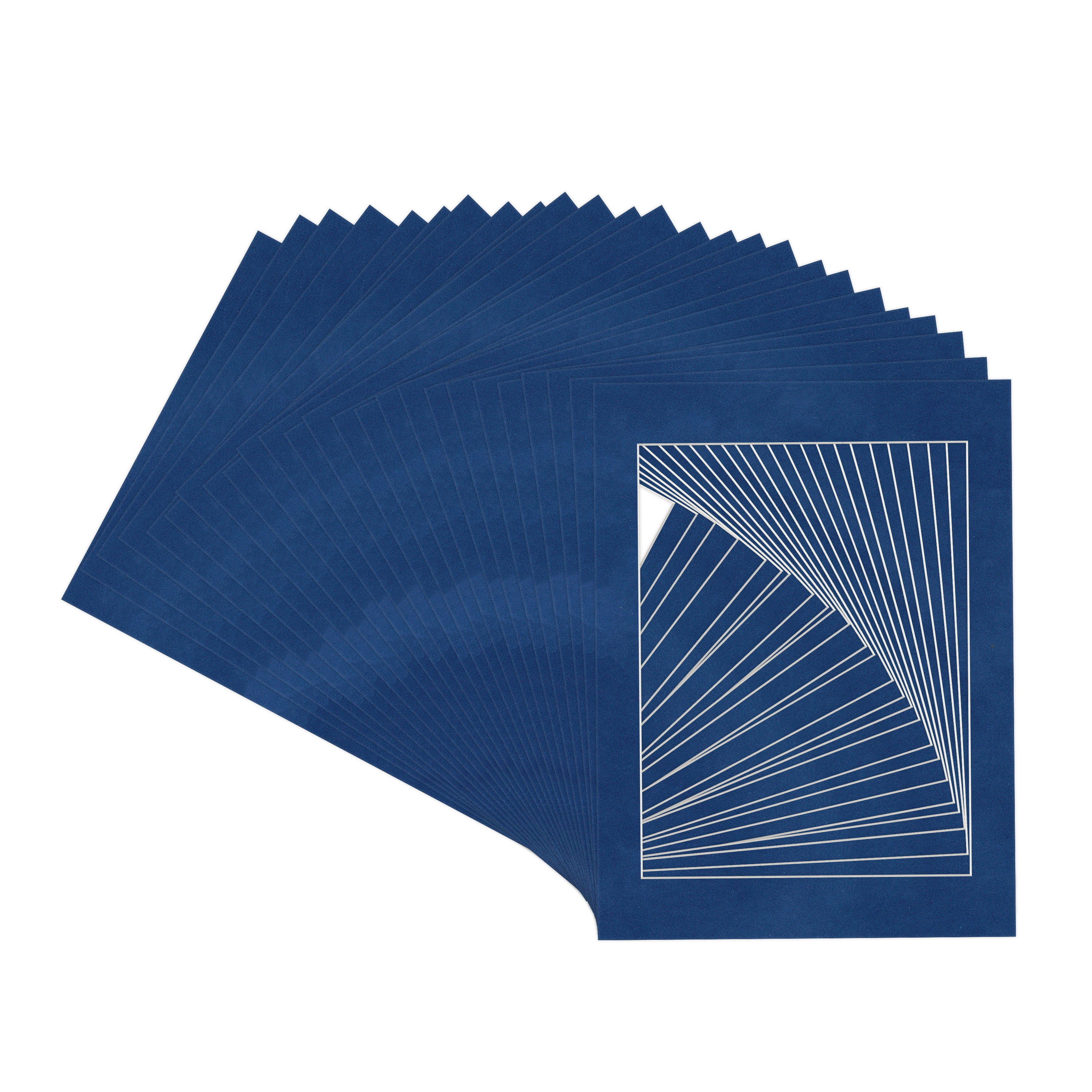 Brooke Blue Suede Picture Frame Mat for 18x24 Frames - Fits 15x22 Photos - 25 Mats