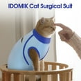 thumbnail image 6 of IDOMIK Soft Cat Recovery Suit Cat Onesie after Surgery with Hook and Loop Cat Cone Alternative Wound Protection Post-Surgery Skin Diseases, Blue, S, 6 of 7