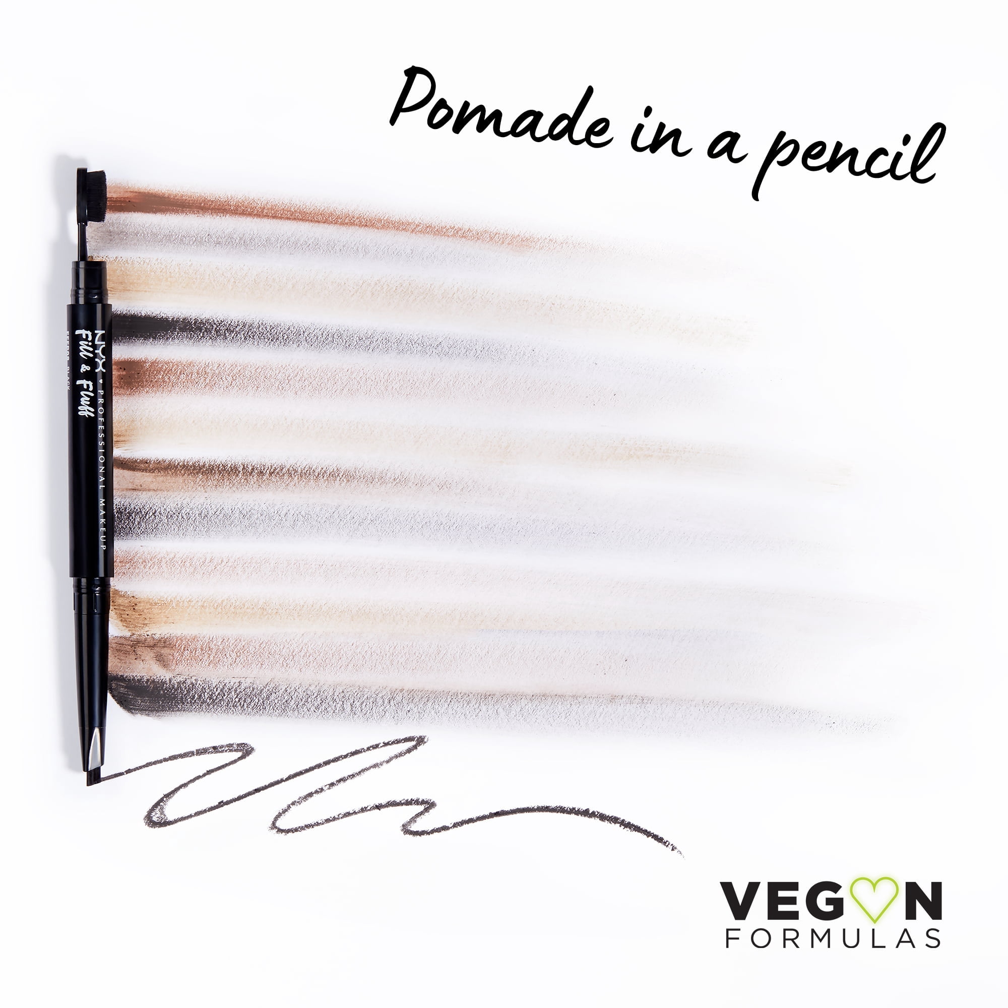 NYX Fill & Fluff Eyebrow Pomade Pencil – Ash Brown, 2 Stück, Für Volle Brauen