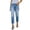 Blue, variant on WEAIXIMIUNG Flared Jeans Women High Waisted Ripped Boyfriend Slim Fit Jeans Distressed Stretchy Denim Pants