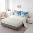 thumbnail image 4 of Castle Fairy Minimalism Stripe Layout 7-Piece Twin Bedding,Retro Lace Accent Bedding Comforter Set,Sky Blue Black,Reversible, 4 of 7