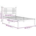 thumbnail image 2 of vidaXL Metal Bed Frame without Mattress with Headboard Black 39.4"x78.7", 2 of 7