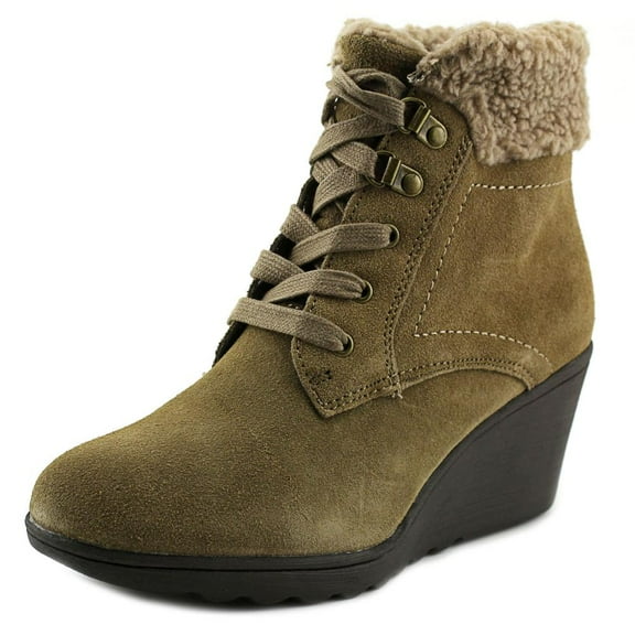 White Mountain Kipper Faux-Fur Booties Taupe Suede 6m