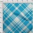 thumbnail image 3 of oneOone Polyester Spandex Turquoise Blue Fabric Check Quilting Supplies Print Sewing Fabric By The Yard 56 Inch Wide, 3 of 4
